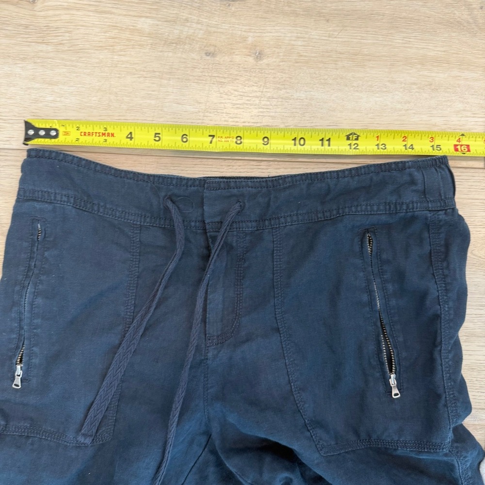 Lou & Grey Navy 100% Linen Drawstring Beachy Lounge Jogger Pants Women Small EUC - Picture 10 of 12